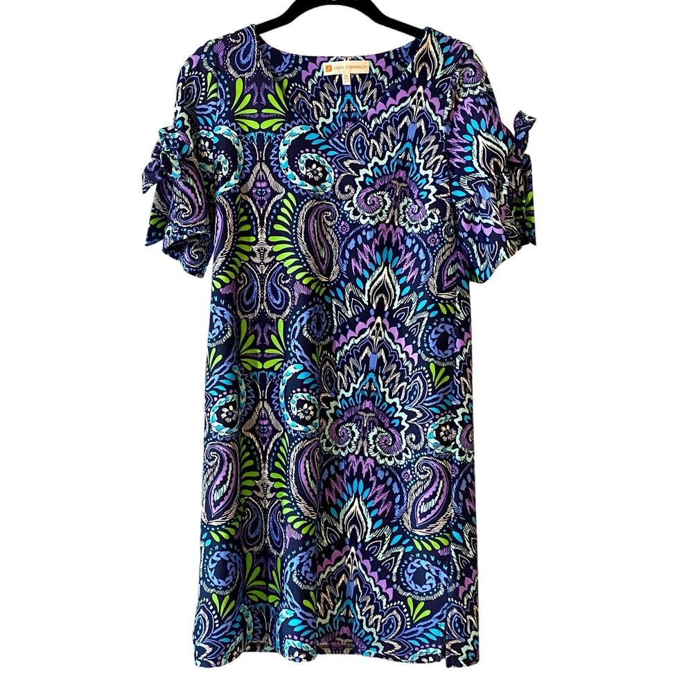 Jude Connally Cory Wild Paisley Navy Print Jude Cloth Size XS
